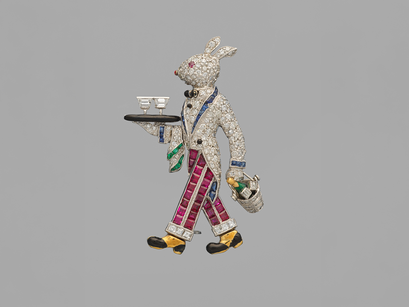 雷蒙德・C・雅德「兔子侍者」胸针,约 1930 年,本次展品|图源:The Metropolitan Museum of Art, New York(经香港故宫文化博物馆展览页)